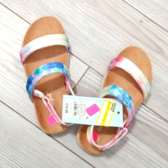 (54-3310) 🔥3/$20🔥 Cat & Jack Chaya Multicolor Sandals Sz 6 - Picture 4 of 9